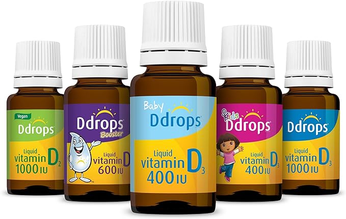 Ddrops Adults 1000IU 365 Drops - Liquid Vitamin D3 Supplement, Supporting Strong Bones & Immune System