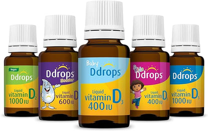 Ddrops Adults 1000IU 365 Drops - Liquid Vitamin D3 Supplement, Supporting Strong Bones & Immune System