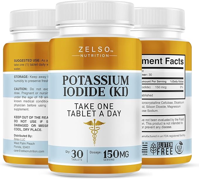 (3 Pack) Potassium Iodide Supplement 150 MG per Serving, Iodide Supplement, KI Tablets, Thyroid Support, YODO Naciente Iodine Tablets Pills