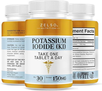 (5 Pack) Potassium Iodide Supplement 150 MG per Serving, Iodide Supplement, KI Tablets, Thyroid Support, YODO Naciente Iodine Tablets Pills