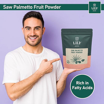 LILY OF THE VALLEY Saw Palmetto Fruit Powder - Serenoa Repens - Great for Cooking and Smoothies - Vegan & Gluten-Free - Packed in Resealable Pouch (4oz, 113g)