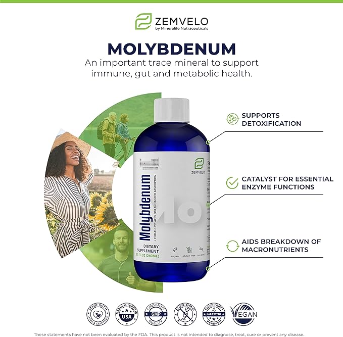 Liquid Ionic Molybdenum | 96 Day Supply | Trace Mineral | Body Disposition | Energy Support | Restful Sleep