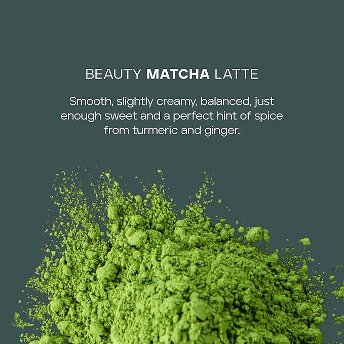 Ceremonial Grade Matcha Powder, Gluten Free Green Tea Collagen Powder with Mushrooms, Ginger, Turmeric, L Theanine, Maca, Matcha Latte Powder, Natural Caffeine for Energy Support - 7 Packets