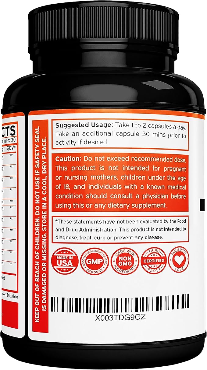 Horny Goat Weed For Men and Women + Melatonin - [Night Formula Max Strength] Stamina, Endurance, Circulation, Joint Support - Maca Root, Ginseng, Yohimbine, Tribulus, L-Arginine - USA Made - 60 Count