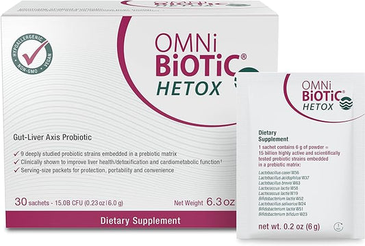 HETOX Probiotic Liver Detox - Bifidobacterium & Lactobacillus Probiotic Supplement - Hypoallergenic Gut-Liver Support - Non-GMO Detox Cleanse for Men and Women