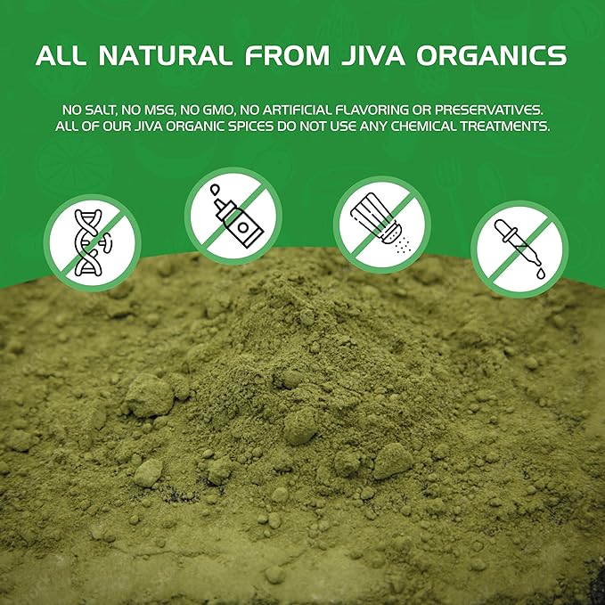 Jiva Organics Natural Unprocessed Stevia Leaf Powder 1 Pound Bulk Kraft Bag - Product of India - Green Color, Original Stevia Leaf Ground with no additives