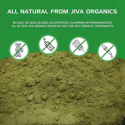 Jiva Organics Natural Unprocessed Stevia Leaf Powder 1 Pound Bulk Kraft Bag - Product of India - Green Color, Original Stevia Leaf Ground with no additives