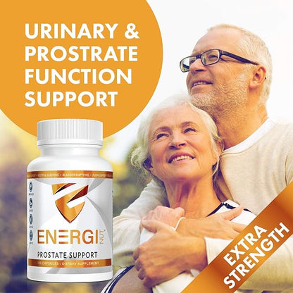 ENERGI Prostate Support Supplement with Saw Palmetto for Men & Women, 200mg Saw Palmetto, 100mg Pygeum Africanum, Pumpkin Seed, Promotes Prostate Health, 120 Capsules