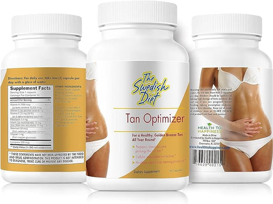 Tan Optimizer –Great Tanning Pills with Beta Carotene Vitamin A (25,000 IU) Immune System Great Cellular Antioxidant Support Copper, Lycopene, Selenium, Zinc & Many More Vitamins, 30 Count (Pack of 1)