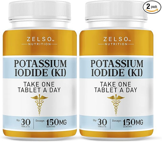 (2 Pack) Potassium Iodide Supplement 150 MG per Serving, Iodide Supplement, KI Tablets, Thyroid Support, YODO Naciente Iodine Tablets Pills