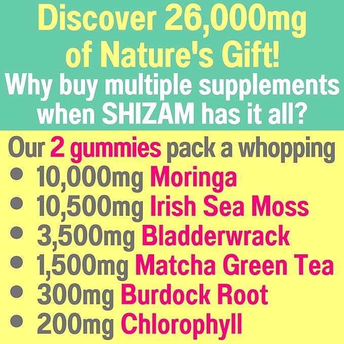 Moringa Irish Sea Moss Chlorophyll EGCg Green Tea Burdock Root Bladderwrack Super Greens Gummies, Powder Capsules Pills Liquid Drops Oil Tincture Supplement Supplements Alt, Organic Green Seamoss