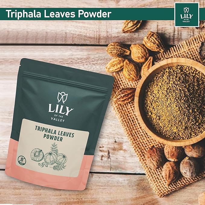 LILY OF THE VALLEY Triphala Powder - Mix of Amla, Haritaki & Bibhitaki - Sourced from India - Herbal Adaptogen Superfood - Vegan & Gluten-Free (8oz, 226g)- Package May Vary