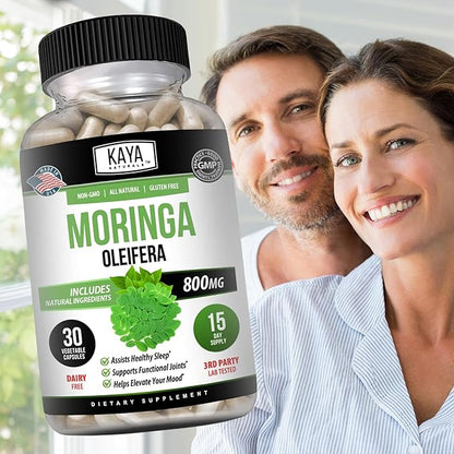 Kaya Naturals Moringa Leaf Extract - Complete Greens Superfood Supplement - Pure Miracle Tree Moringa - Boost Energy Naturally - Nutrient Dense Vitamins for Adult - 30 Veggie Count