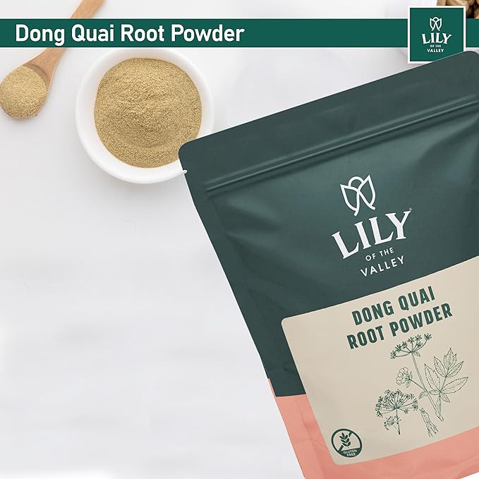 LILY OF THE VALLEY Dong Quai Root Powder - Angelica Sinensis Powder - Unbleached & No Fillers - Vegan & Gluten-Free - Packed in Resealable Pouch (8oz, 226g)