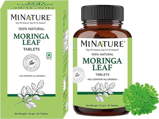 Moringa Leaf Tablets - 90 Tablets, 1000 mg| by mi Nature | 100% Natural Moringa| Antioxidant| Moringa Leaf Powder | Vitamin C |Vegan | from India