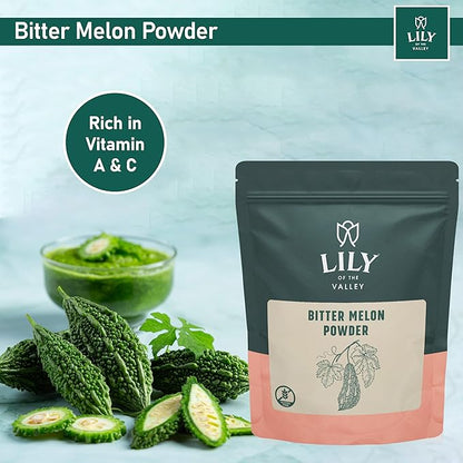 Lily of the Valley Bitter Melon Powder (Karela Powder) - Ideal for Smoothies & Shakes - Momordica Charantia - Healthy Lifestyle - Vegan & Gluten-Free - Packed in Resealable Pouch (16oz, 453g)