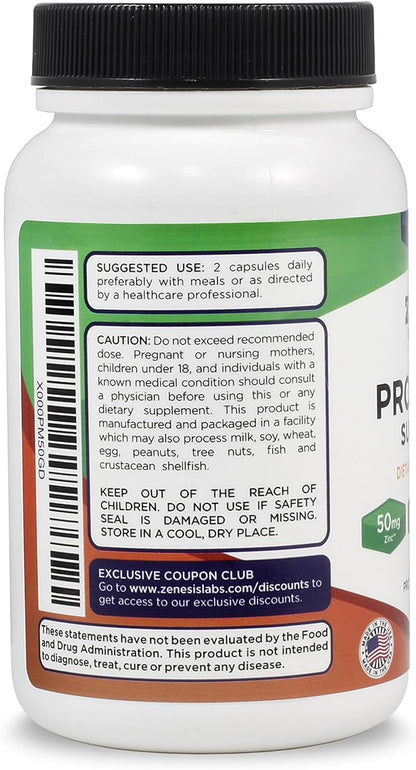 Prostate Health with Saw Palmetto - 270 Capsules - Also with Zinc, Copper, Pumpkin Seed, Burdock Root, Amino Acids, & Other Extracts - 135 Day Supply (90 Capsules/Bottle)