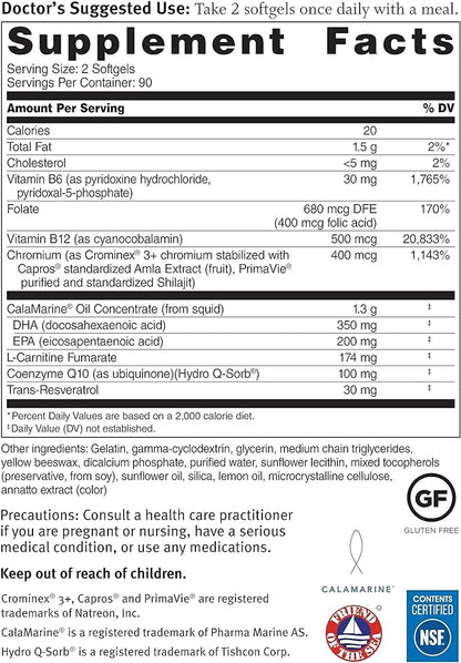 Dr. Sinatra Omega Q Plus 100 Resveratrol – Omega-3 Supplement Supports Heart Health and Provides Antioxidant Power with 100mg of CoQ10 and Resveratrol (180 softgels)