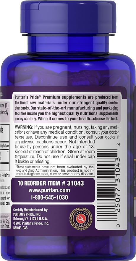 Puritan's Pride Resveratrol 500 mg-60 Capsules