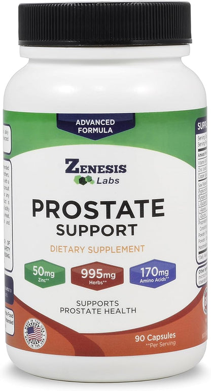 Prostate Health with Saw Palmetto - 270 Capsules - Also with Zinc, Copper, Pumpkin Seed, Burdock Root, Amino Acids, & Other Extracts - 135 Day Supply (90 Capsules/Bottle)