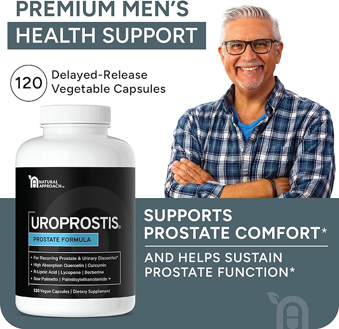 UROPROSTIS - High Potency Prostate Support Complex - Men's Health Formula for Prostate Comfort - 13 Ingredient Blend Including Saw Palmetto - Vegan & Gluten-Free Premium Supplement - 120 Capsules