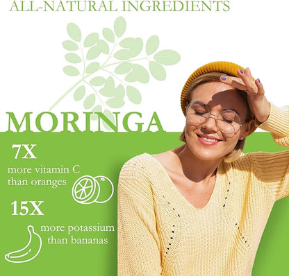 Organic Moringa Powder Capsules - Vegan Non GMO Oleifera Leaf Extract