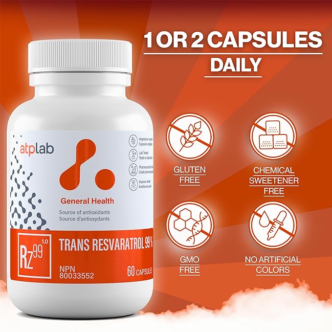 ATP LAB | Trans Resveratrol 99% 60 caps | Source of antioxidants