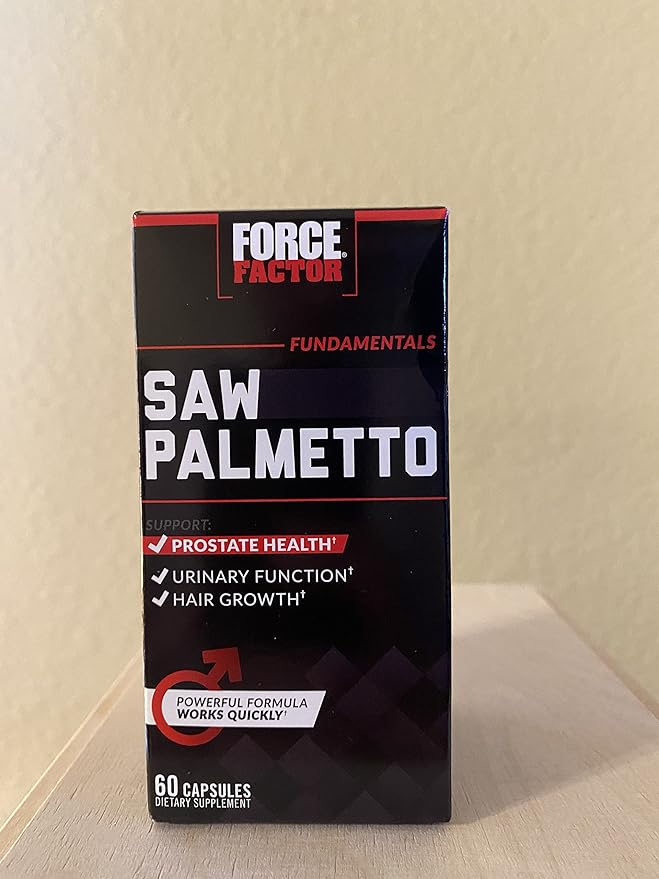 Force Factor Saw Palmetto for Men, Saw Palmetto Extract for Prostate Health, Urinary Function, & Hair Growth, Fast-Acting Formula with BioPerine for Superior Absorption, 60 Capsules