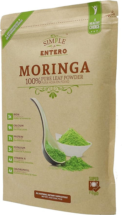 Moringa, 100% Pure Leaf Powder, Vegan, Non-GMO, 8 Oz, Bag