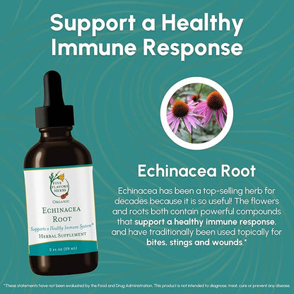 Echinacea Root Tincture - Immune System Support, for Bites, Stings & Wounds, Milky Oat, Herbal Supplement - 2 Fl Oz