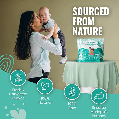 Go-Lacta® Super Moringa Powder: Boost Breast Milk Naturally! 30 3g Packets of Pure Organic Moringa - Perfect for Moms, 100% Vegan