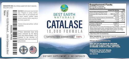 Catalase Supplement 10,000 with Saw Palmetto, Biotin, Fo-Ti, PABA - Hair Supplements for Strong Hair - 60 Capsules