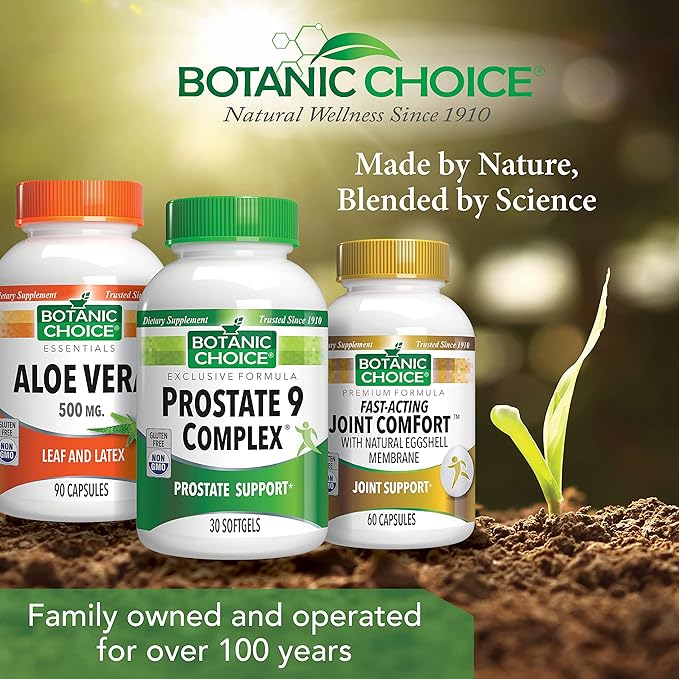 Botanic Choice Prostate 9 Complex - Prostate Supplements for Men with Saw Palmetto, Pygeum, & Lycopene - Advanced Prostate Health Supplement for Urinary Flow & Cellular Health - 30 Softgels