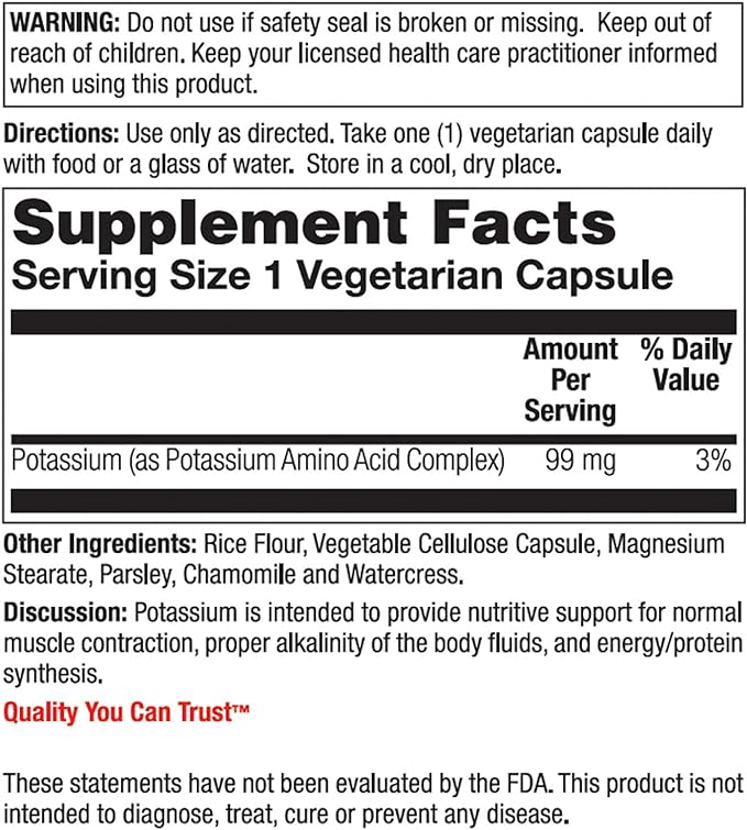 Nature's Life Potassium, 99 mg, 250 Count