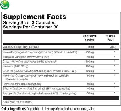 Nutra BioGenesis - Resveratrol Plus Flavonoids - Antioxidant Supplement for Oxidative Stress Support & Healthy Aging - 90 Capsules