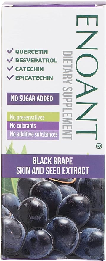 DEMMEX Enoant Black Grape Skin and Seed Liquid Extract, Grape Polyphenol Concentrate, 47 mg/ml Total Polyphenols - 682X More Than Red Wine, Resveratrol, Quercetin, Catechins, 250ml - 8.45 Fl Oz (1)