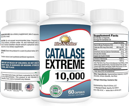 10,000 Catalase Hair Supplement with Catalase, Saw Palmetto, FoTi, Biotin, PABA and More 60 Count…