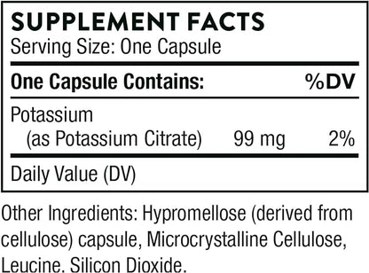 Thorne Potassium Citrate - Highly-Absorbable Potassium Supplement for Kidney, Heart, and Skeletal Support - 90 Capsules