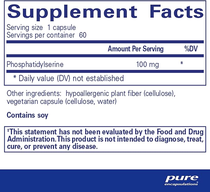 Pure Encapsulations PS 100 | Phosphatidylserine Amino Acid Supplement for Brain and Memory* | 60 Capsules