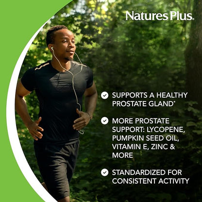 Natures Plus Herbal Actives ProstActin - 200 iu Vitamin E, 60 Softgels - Healthy Prostate Gland Support, with Saw Palmetto, Pygeum & Pumpkin Seed Oil - Gluten-Free - 30 Servings