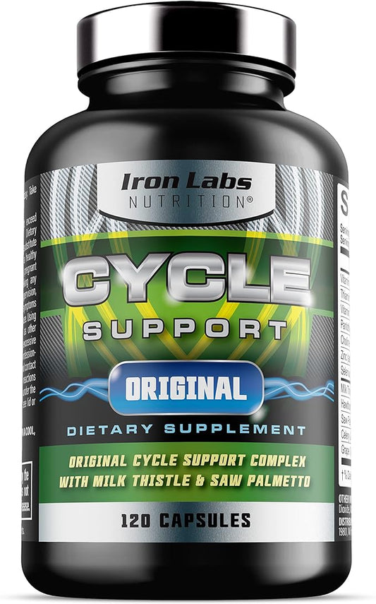 Iron Labs Nutrition Cycle Support Original - On Cycle Support Supplements for Men - Support Your Body with Milk Thistle and Saw Palmetto (120 Capsules)