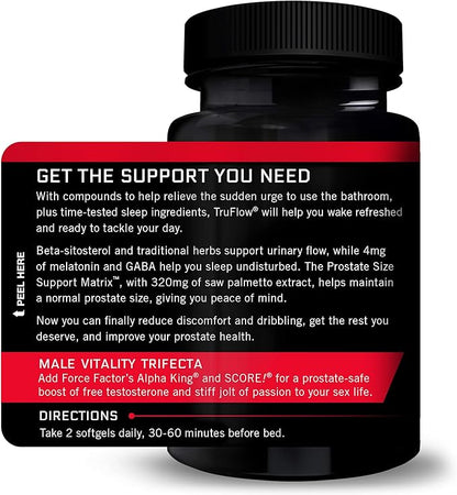 Force Factor TruFlow Prostate Health Support Supplement for Men with Beta Sitosterol, 30 Count