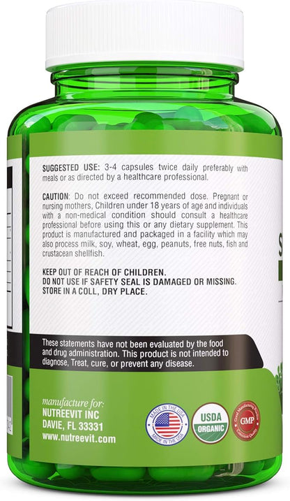 SuperGreens - Spirulina, Chlorella, Wheatgrass + More - Energy & Immune Booster