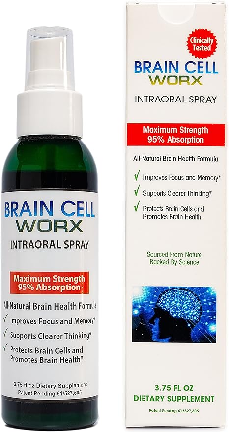 #1 Brain Health Booster - Improve Focus and Memory - Brain Cell Worx (Sublingual), All Natural -Pure Gingko, Alpha GPC and Resveratrol