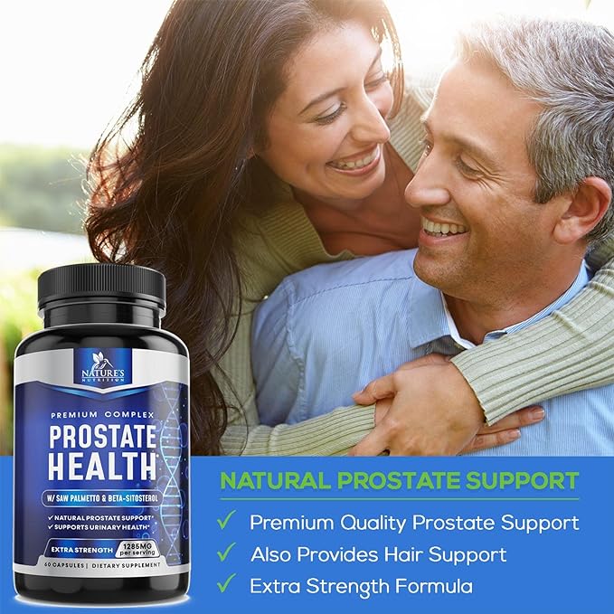 Prostate Support Supplement for Men's Health - Supplements Formula with Saw Palmetto, Beta Sitosterol, Stinging Nettle, Pumpkin Seed, Lycopene - Supports Prostate & Urinary Health - 60 Capsules