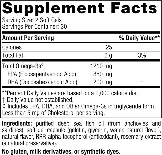 Nordic Naturals EPA, Lemon - 60 Soft Gels - 1210 mg Omega-3 - High-Intensity EPA Formula for Positive Mood, Heart Health & Healthy Immunity - 30 Servings