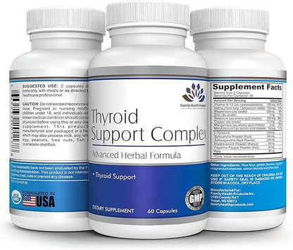 Pure Thyroid Support Complex for Women Men - Vitamin and Mineral Supplement Count of 60