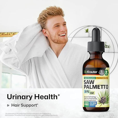 Saw Palmetto Tincture - Organic Saw Palmetto Supplement - Natural Prostate Health Support - Saw Palmetto for Men and Women - Alcohol & Sugar Free - Vegan Drops 2 Fl.Oz.