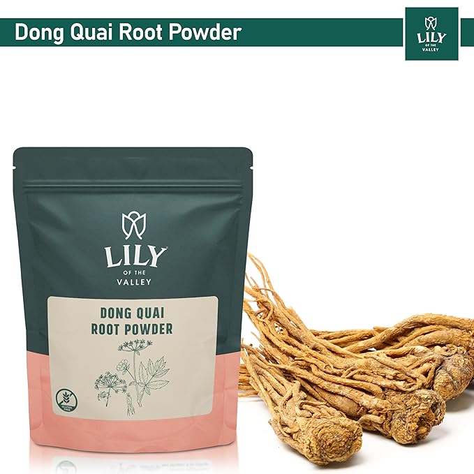 LILY OF THE VALLEY Dong Quai Root Powder - Angelica Sinensis Powder - Unbleached & No Fillers - Vegan & Gluten-Free - Packed in Resealable Pouch (8oz, 226g)