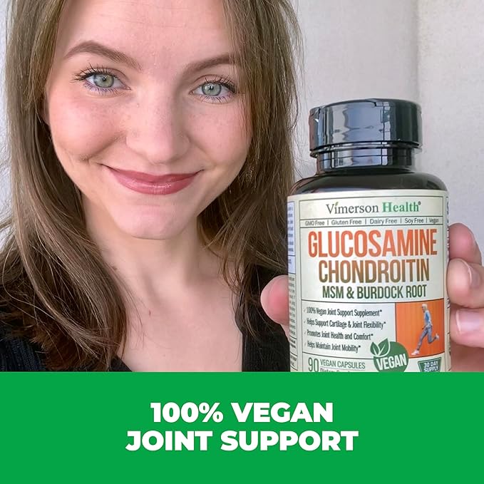 Vegan Glucosamine Chondroitin, Phytodroitin MSM Supplement Capsules. Joint Support Supplement without Shellfish. 100% Vegan, Non-GMO & Plant-Based. Knees, Joint Health & Inflammation Balance. 2 Pack